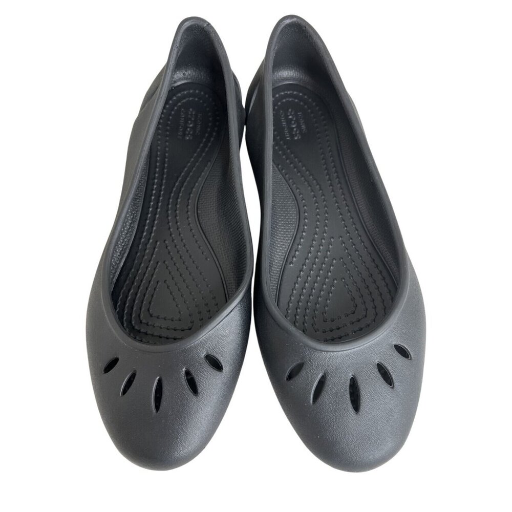 Crocs Womens Black Sienna Flats  Lightweight & Water-Resistant  Size 6